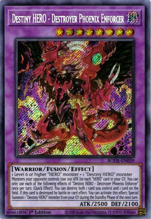 Destiny HERO - Destroyer Phoenix Enforcer (BODE-EN039) - Burst of Destiny 1st Edition