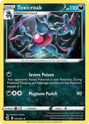 Toxicroak 166/264 - Reverse Holofoil