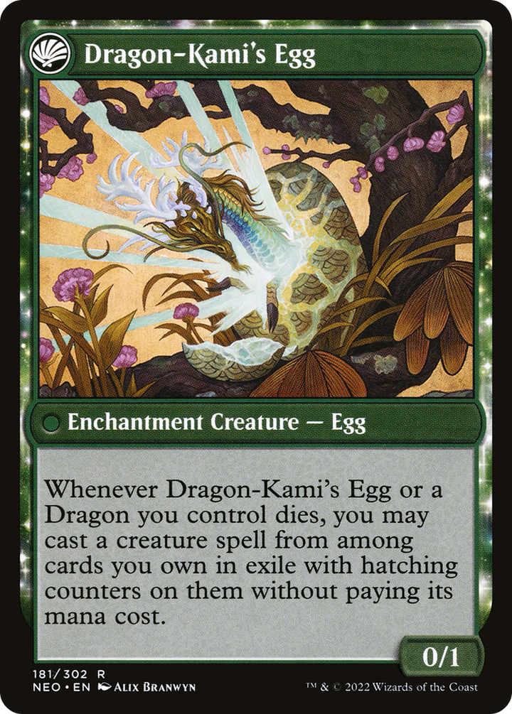 The Dragon-Kami Reborn // Dragon-Kami's Egg (NEO-181) - : (fandfc, enchantment) Foil