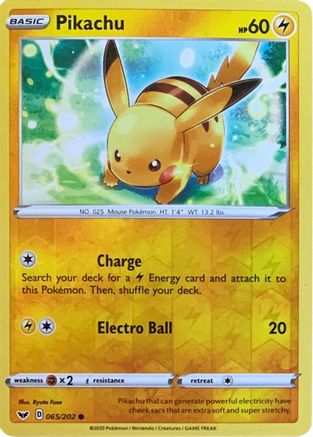 Pikachu - 065/202 (Reverse Cosmos Holo) 65 - Reverse Holofoil