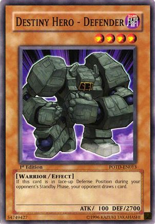 Destiny Hero - Defender (POTD-EN013) - Power of the Duelist 1st Edition