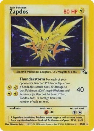 Zapdos - 15/62 (Cosmos Holo) 15 - Holofoil