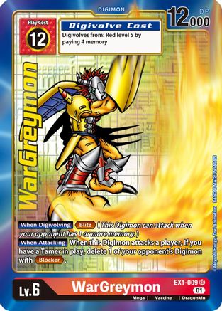 WarGreymon (Alternate Art) (EX1-009) - Classic Collection Foil