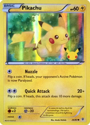 Pikachu - 26/83 (20th Anniversary) 26 - Holofoil