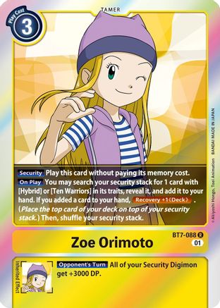 Zoe Orimoto (BT7-088) - Next Adventure Foil