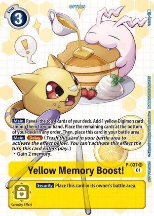 Yellow Memory Boost! - P-037 (Next Adventure Box Promotion Pack) (P-037) - Digimon Promotion Cards