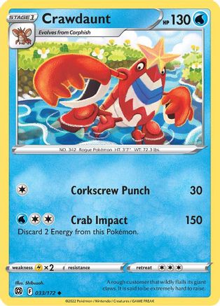 Crawdaunt 33/172 - Reverse Holofoil