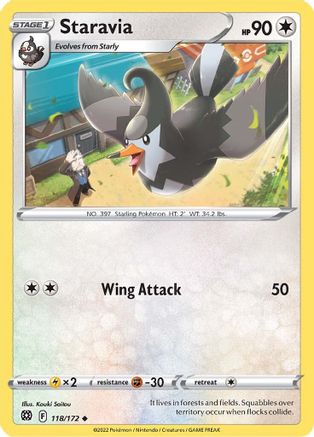 Staravia 118/172 - Reverse Holofoil