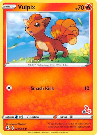 Vulpix - 029/264 (#31 Cinderace Stamped) 29 -