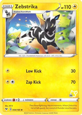 Zebstrika - 054/185 (#56 Pikachu Stamped) 54 -