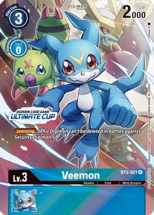 Veemon - BT3-021 (Ultimate Cup 2022) (BT3-021) - Release Special Booster 1.0 Foil