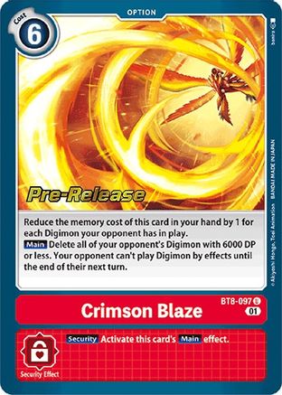 Crimson Blaze (BT8-097) - New Awakening Pre-Release Cards Foil