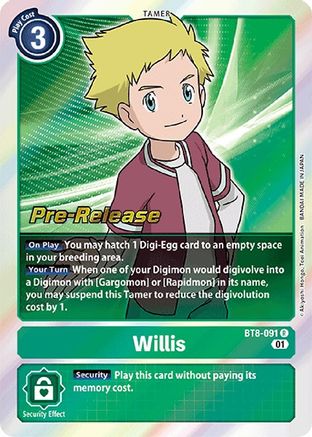 Willis (BT8-091) - New Awakening Pre-Release Cards Foil