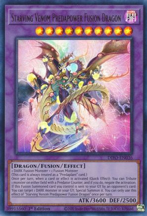 Starving Venom Predapower Fusion Dragon (DIFO-EN036) - Dimension Force 1st Edition