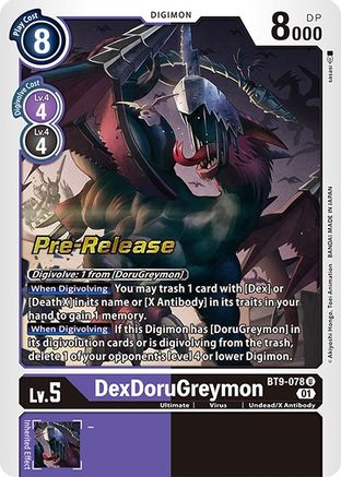 DexDoruGreymon (BT9-078) - X Record Pre-Release Cards Foil