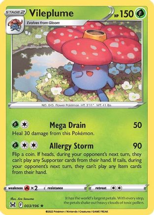 Vileplume 3/196 - Reverse Holofoil