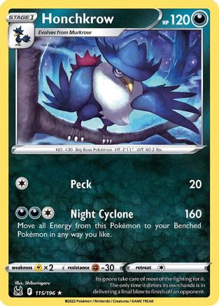 Honchkrow 115/196 - Reverse Holofoil