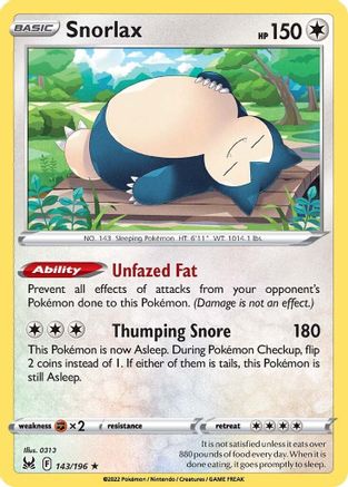 Snorlax 143/196 - Holofoil