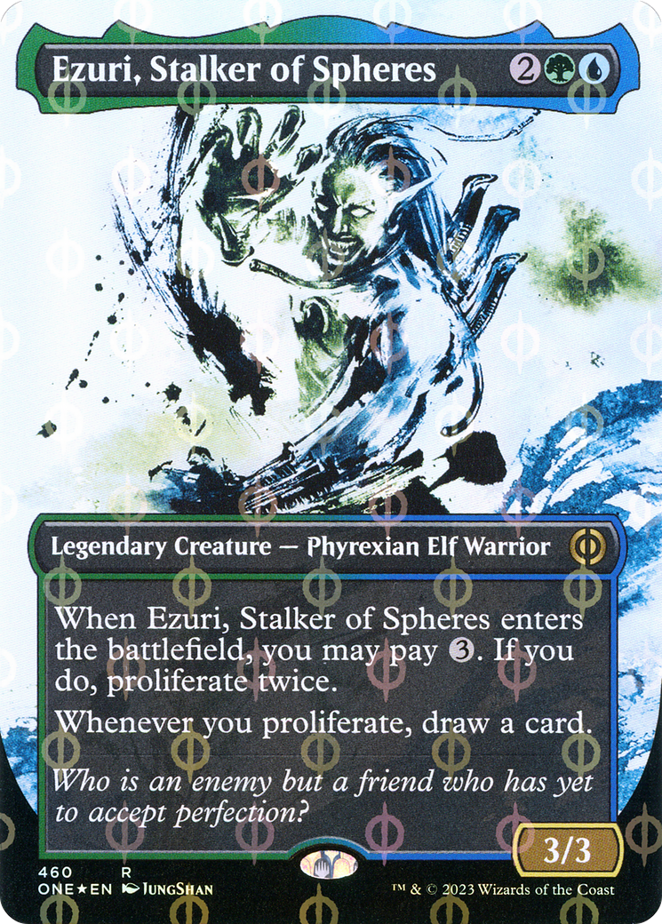 Ezuri, Stalker of Spheres (ONE-460) - : (Showcase) (Borderless) Foil