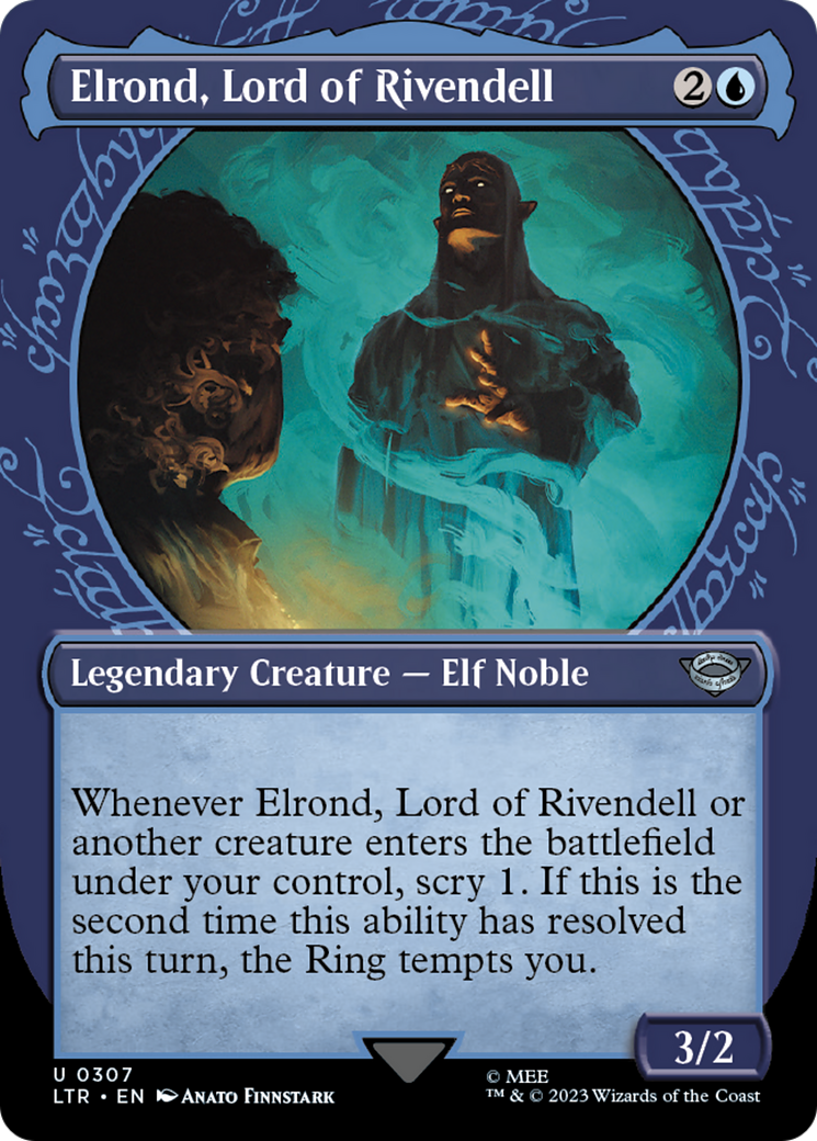 Elrond, Lord of Rivendell (LTR-307) - : (Showcase) (Borderless) Foil