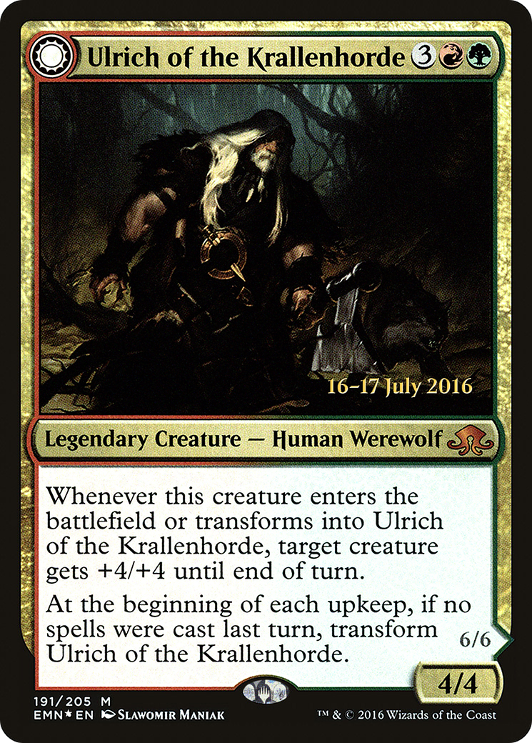 Ulrich of the Krallenhorde // Ulrich, Uncontested Alpha (PRE-191S) - : (Double Faced Transform) Foil