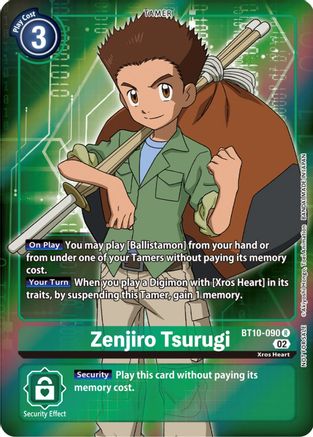 Zenjiro Tsurugi (Box Topper) (BT10-090) - Xros Encounter Foil