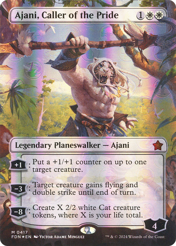 Ajani, Caller of the Pride (FDN-417) -  (Borderless) Foil