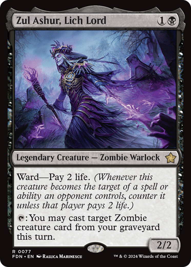 Zul Ashur, Lich Lord (FDN-077) -  Foil