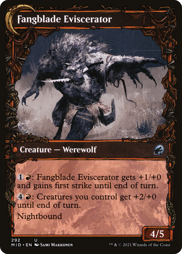 Fangblade Brigand // Fangblade Eviscerator (MID-292) - : (Showcase, Double Faced Transform)