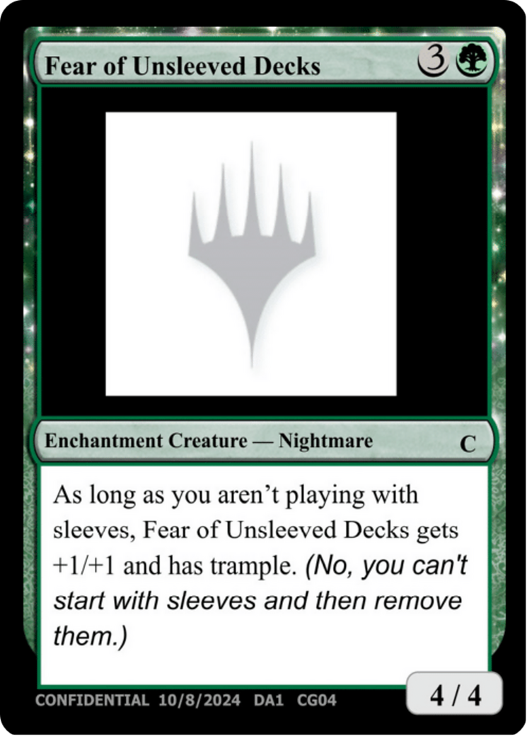 Fear of Unsleeved Decks (DA1-CG04) - : (enchantment)