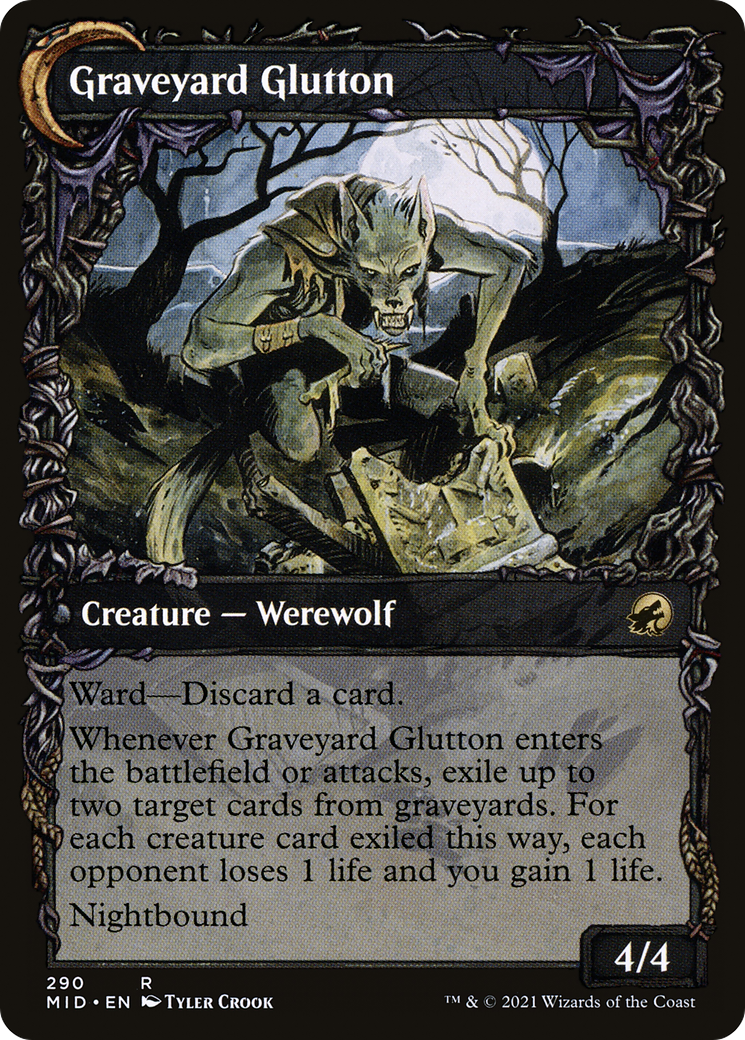 Graveyard Trespasser // Graveyard Glutton (MID-290) - : (Showcase, Double Faced Transform)