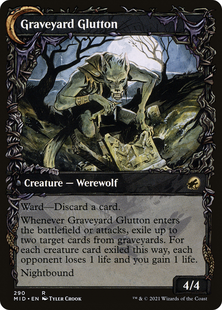 Graveyard Trespasser // Graveyard Glutton (MID-290) - : (Showcase, Double Faced Transform)