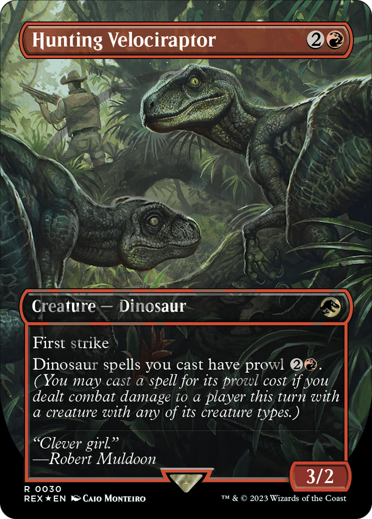 Hunting Velociraptor (REX-030) -  (Borderless) Foil