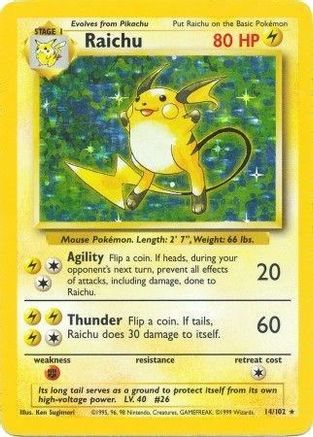 Raichu 14/102 - Holofoil