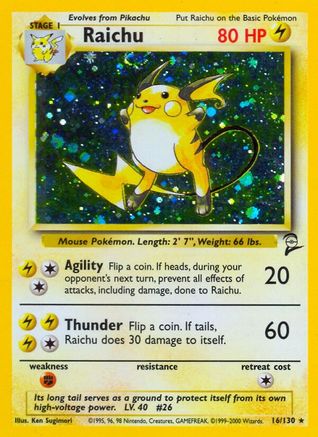 Raichu 16/130 - Holofoil