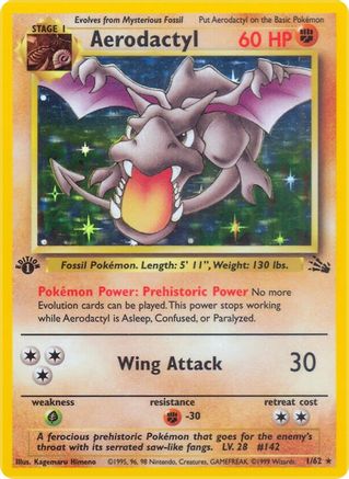 Aerodactyl (1) 1/62 - 1st Edition Holofoil