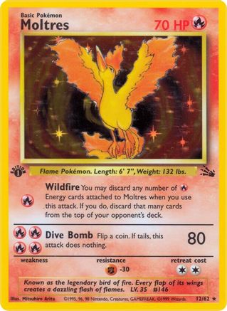 Moltres (12) 12/62 - 1st Edition Holofoil