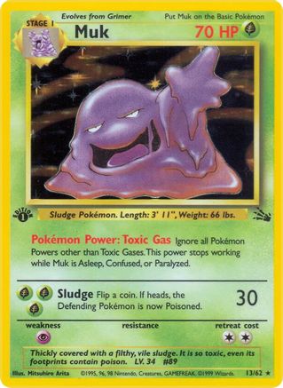 Muk (13) 13/62 - 1st Edition Holofoil