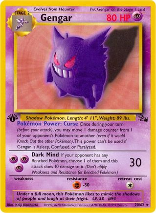 Gengar (20) 20/62 - 1st Edition