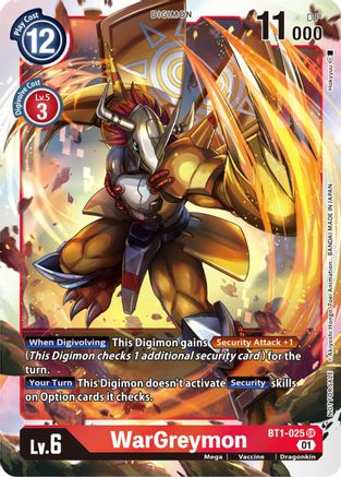 WarGreymon (ST-11 Special Entry Pack) (BT1-025) - Release Special Booster 1.0 Foil