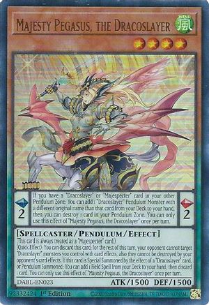 Majesty Pegasus, the Dracoslayer (DABL-EN023) - Darkwing Blast 1st Edition