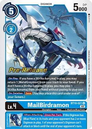 MailBirdramon (BT10-021) - Xros Encounter Pre-Release Cards Foil