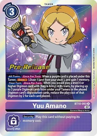 Yuu Amano (BT10-093) - Xros Encounter Pre-Release Cards Foil