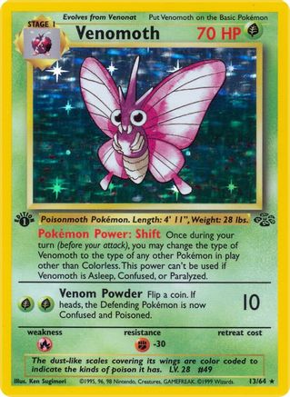 Venomoth (13) 13/64 - 1st Edition Holofoil