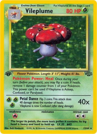 Vileplume (15) 15/64 - 1st Edition Holofoil