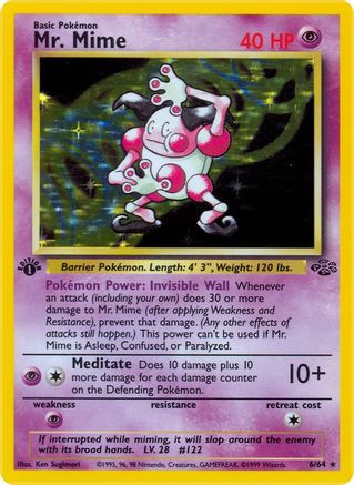 Mr. Mime (6) 6/64 - 1st Edition Holofoil