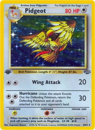 Pidgeot (8) 8/64 - 1st Edition Holofoil