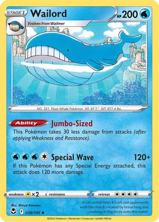 Wailord 38/195 - Reverse Holofoil