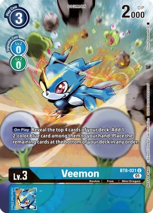 Veemon (Dimensional Phase Pre-Release) (BT8-021) - New Awakening Foil