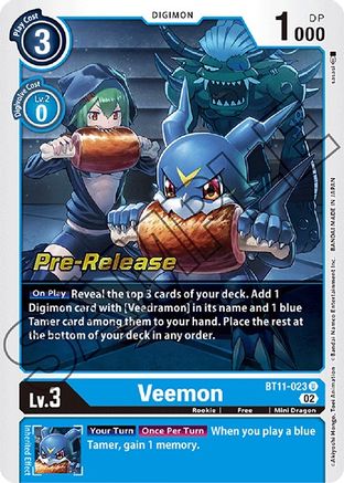 Veemon (BT11-023) - Dimensional Phase Pre-Release Cards Foil